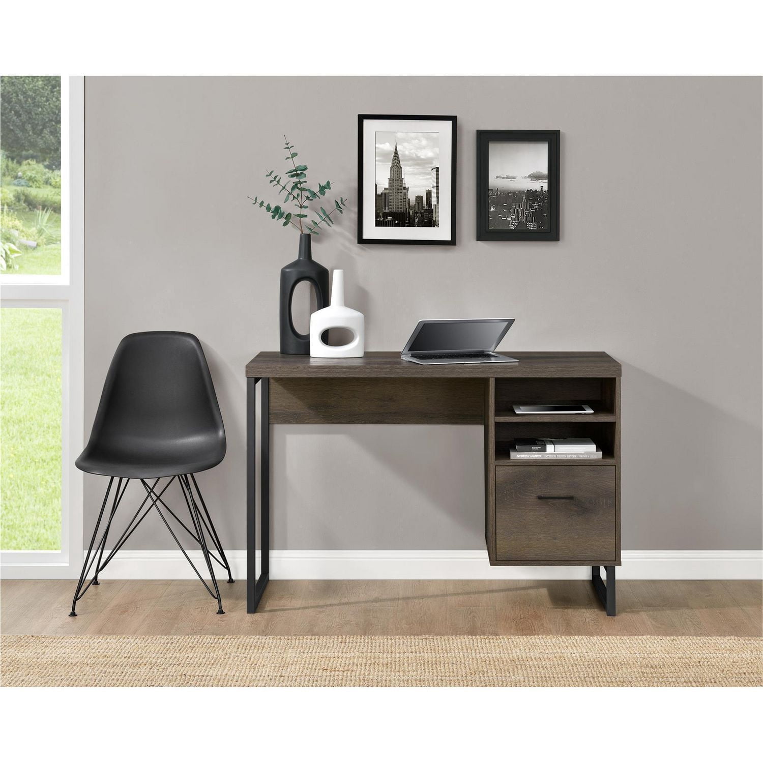 Candon Computer Desk, Medium Brown
