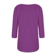 thumbnail image 4 of TACILIP Hauts à Manches 3/4 pour Femmes, Blouses à Boutons à Col Ras du Cou, T-Shirts Basiques, T-Shirts Décontractés d'Automne, T-Shirts Amples de Travail, Tenues de Printemps, Cadeaux pour Femmes, 4 of 4