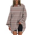 thumbnail image 2 of RXIRUCGD Chandail en Molleton Oversize pour Femmes, Col Rond, Manches Longues, Imprimé, Marron, Taille : S, 2 of 5