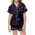 thumbnail image 1 of Little Boy Pajama Set Summer Button Down Solid Tops T Shirt Set Classic Loungewear Pjs for Girls Size 8-10 Years, 1 of 3