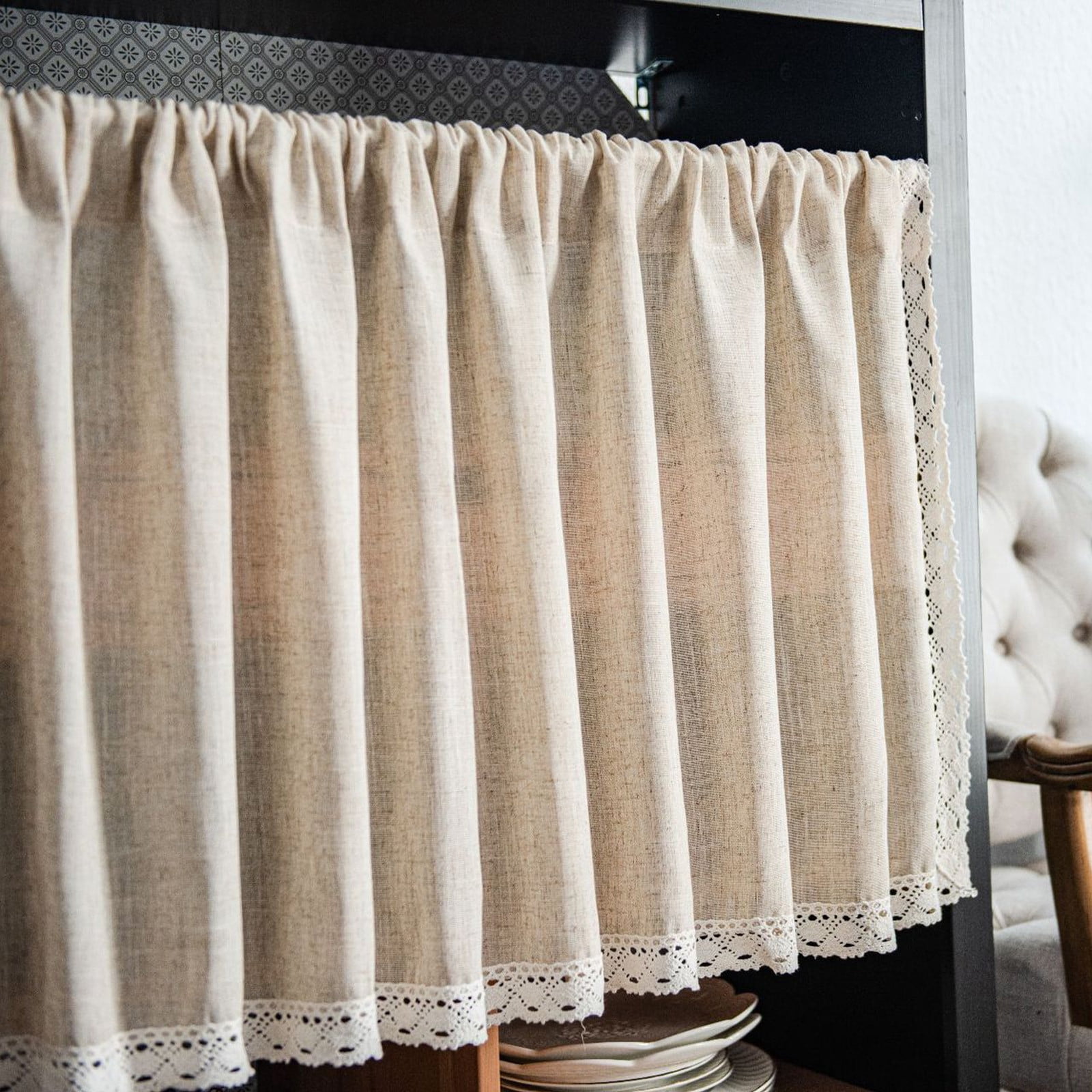Birdeem Valances for Windows,Window Curtain Panels,Valance Curtains for Kitchen - Window Light Blocking Short Rod Pocket Curtain Panels for Small Window Bathroom Basement,Bathroom Curtains Window