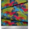 thumbnail image 3 of Soimoi Blue Poly Georgette Fabric Giraffe,Leopard & Horse Animal Print Sewing Fabric BTY 52 Inch Wide, 3 of 3