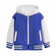 thumbnail image 1 of GDREDA Boys Coat & Jacket Child Boys Girls Autumn Spring Long Sleeved Color Block Baseball Hooded Coat Top Clothes for Kids Stylish and Comfortable Outerwear, 1 of 6