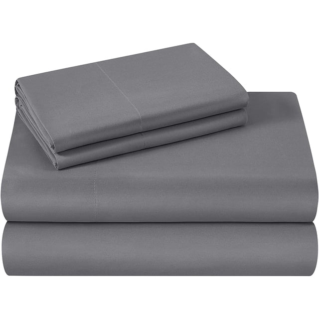 800 Thread Count 100% Egyptian Cotton 4-Piece Bed Sheet Set (1 Flat, 1 Fitted Sheet, 2 Pillow Covers) 27 Inches Deep Pocket Solid Pattern