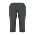 thumbnail image 2 of Pantalons Raccourcis en Coton et Lin pour Femmes Grande Taille avec Poches Coupe Ample Jambe Large Cheville, 2 of 5