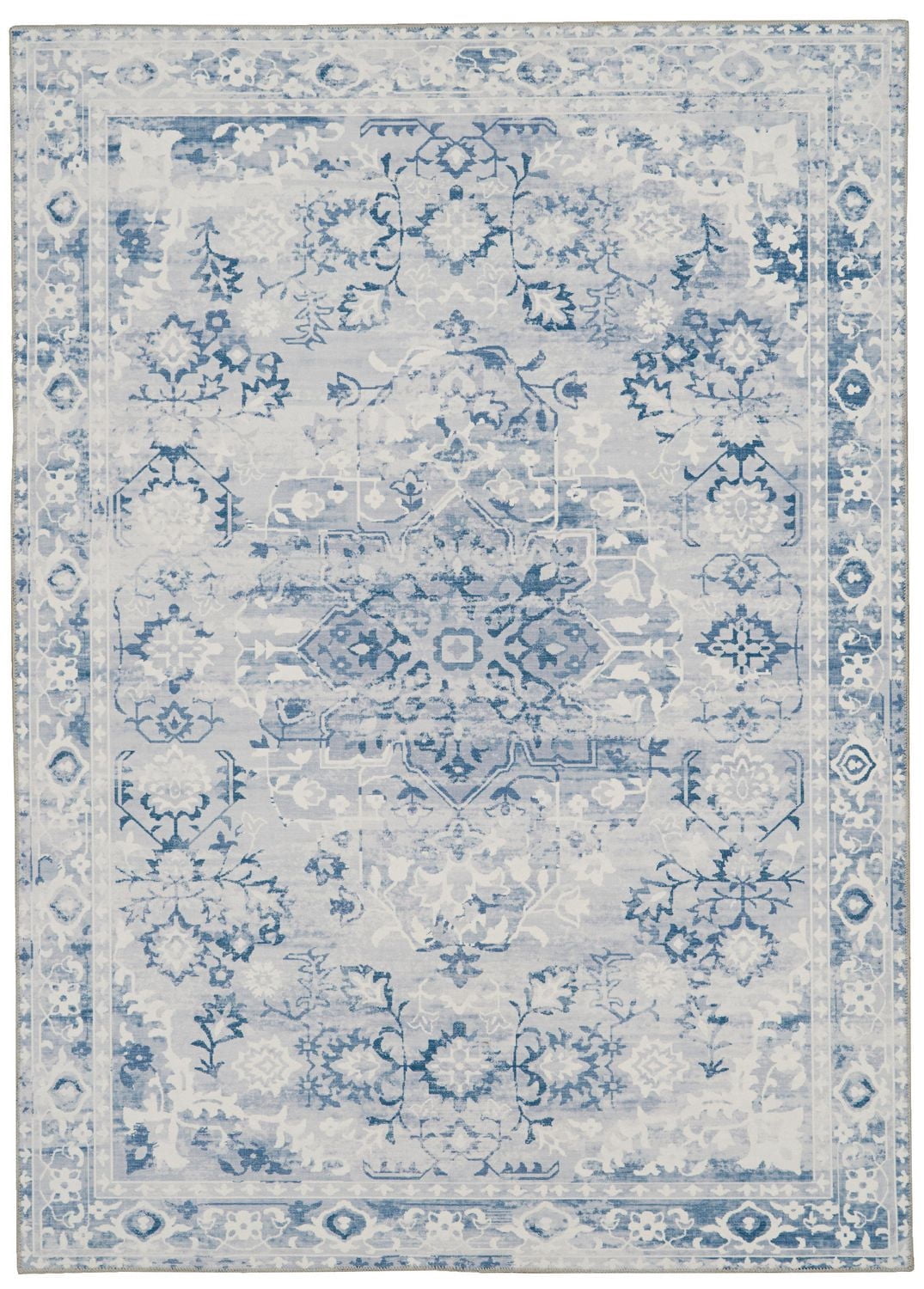 Tapis d'appoint lavable Harris 3 pi x 5 pi gris et ivoire