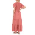 thumbnail image 4 of JFHHQ Robe Silhouette Décontractée Unie Robe de Maternité d'Été Ample Évasée Taille Élastique Décontractée à Manches Courtes Couleur Unie Longue Jupe Maxi pour Femmes P Rouge Melon D\'eau, 4 of 7
