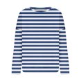 thumbnail image 4 of Rbaofujie Chandails pour Femmes Automne Femmes Rayé Décontracté Imprimé Col Rond Manches Longues Haut Chandails Amples Bleu Chandail à Capuchon pour Filles, 4 of 4