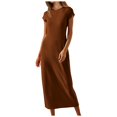 thumbnail image 1 of Robe T-Shirt à Manches Courtes d'Été 2025 pour Femme, Décontractée, Col Rond, Plage, Longue, Maxi, 1 of 6