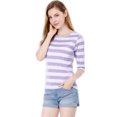 thumbnail image 2 of INSPIRE CHIC T-Shirt Décontracté Imprimé pour Femmes à Manches au Coude et Col Rond, 2 of 7