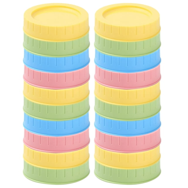20 Pcs Couvercles en Plastique pour Pots Mason, Capuchons de Pots Mason de Qualité Alimentaire, Compatibles avec Ouverture Régulière, 70 mm, Réutilisables, Étanches, Couvercles de Remplacement pour Pots Mason, Compatibles Lave-Vaisselle pour Pots Mason, Pots de Mise en Conserve