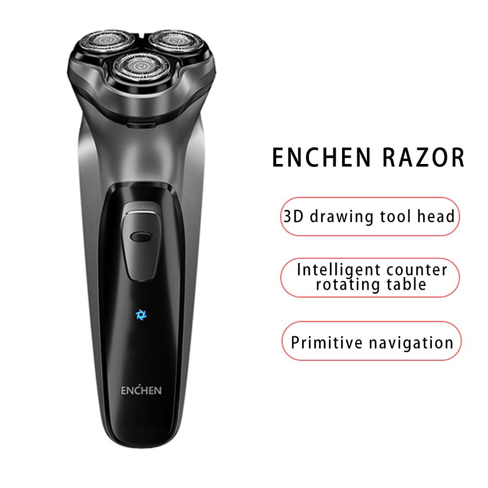 Shavers for Mens Razor Wet/Dry Rechargeable Rotary Cordless USB Charging Waterproof Men Rotary Electric with Pop-up Trimmer