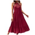 thumbnail image 2 of Robes pour Femmes 2024 Été Surdimensionné Printemps et Col Suspendu Dentelle Couture Ajourée Jupe Décontractée 50 % de Réduction!, 2 of 7