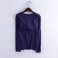 thumbnail image 4 of RKSTN Pyjama pour Femmes Mode Couleur Unie Col Ras du Cou Léger avec Soutien-Gorge Rembourré Intégré Manches Longues Tenue de Nuit Confortable Automne Mode Hiver Décontracté une Pièce Haut de Nuit, 4 of 9