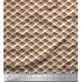 thumbnail image 1 of Soimoi Green Georgette Viscose Fabric Mushroom Vegetable Printed Fabric 1 Yard 42 Inch Wide, 1 of 2