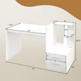 thumbnail image 3 of Costway Computer Desk Laptop Table Writing Study Desk Home Office with Bookshelf & Drawers, 3 of 10