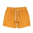 thumbnail image 1 of Sentmoon Mens Corduroy Shorts Lightweight Elastic High Waist Bathing Suit Straight Drawstring Solid Color 2025 Summer Athletic Shorts with Pockets Athletic for Leisure Wear Yellow XXL, 1 of 2