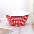 thumbnail image 4 of 148x72mm Beau Modèle Alimentaire Bol Salade Récipient Vaisselle pour la Maison RestaurantRed Plaid, 4 of 6