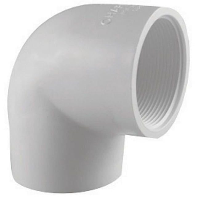 Schedule 40 PVC Ell, 90-Degree, White, 2 In. FPT - PVC 02301 1600HA