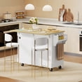 thumbnail image 2 of HOMCOM 51" Kitchen Island with Power Outlet Drop Leaf Kitchen Cart White, 2 of 8