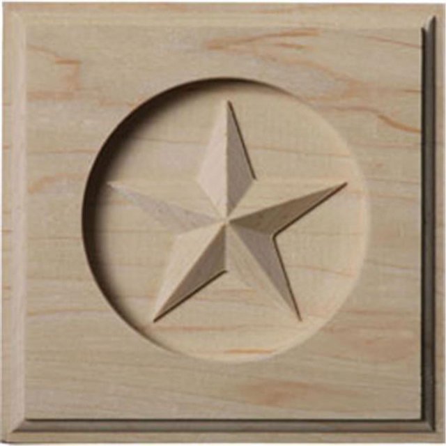 Ekena Millwork ROS04X04AURW 4.25 Po L x 4.25 Po H X.75 Po P Austin Star Rosette - Caoutchouc - Accent Architectural