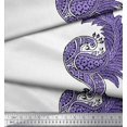thumbnail image 2 of Soimoi Cotton Duck Fabric Peacock Block Print Sewing Fabric Yard 42 Inch Wide, 2 of 3