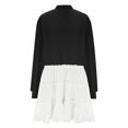 thumbnail image 4 of TopLLC Longues Robe à Manches à Col Rond Longueur Genou Mode Robe Décontractée pour Femmes Robe Chandail Surdimensionnée Robe à Manches Longues Robe à Col Rond Chandails pour Dames Robe Mini Robe pour Femmes en Liquidation, 4 of 6