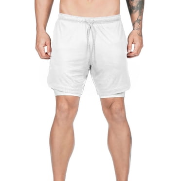 TopLLC Mens Shorts, Men's Trousers Half Shorts Pants Men's Double Layer Sports Shorts Gym And Training Quick Dry Five Pants