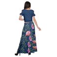 thumbnail image 4 of Moomaya Printed Rayon Cold Shoulder Crop Top And Skirt Ethnic Set For Women, 4 of 6