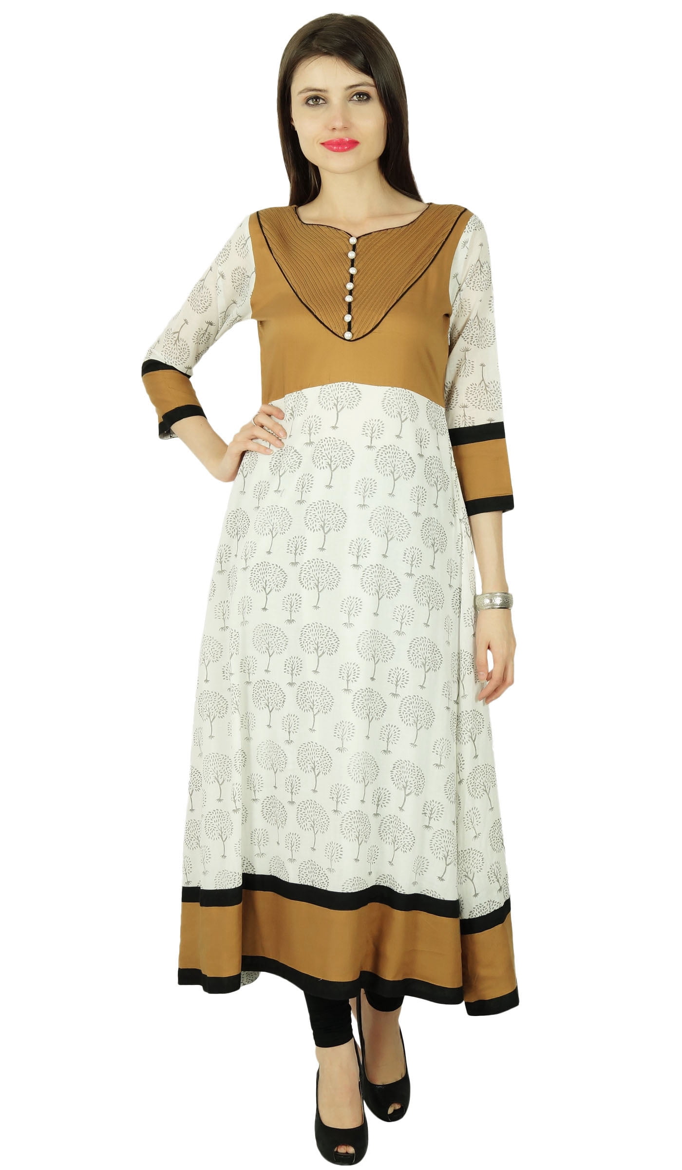 Phagun Kurta Arbre Femme Kurti Ethnique Haut en Coton Tunique Robe