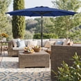 thumbnail image 2 of Parasol de Patio 7,5 Pi, Parasol de Table d'Extérieur pour Terrasse, avec 8 Baleines, Double Inclinaison, Base Non Incluse, Bleu, 2 of 7