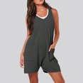 thumbnail image 1 of Gspmoly Shorts Short pour Femmes, Combinaison Short d'Été pour Femmes avec Poches et Bretelles, Pantalon à Bretelles, de Randonnée pour Femmes jusqu'à 70 % de Rabais Gris Foncé L, 1 of 7