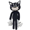 thumbnail image 1 of Black Cartoon Cat Plush Stuffed Toy, Soft & Embrac, 1 of 4