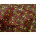 thumbnail image 4 of oneOone Silk Tabby Fabric Leaves & Floral Block Printed Fabric 1 Yard 42 Inch Wide, 4 of 4