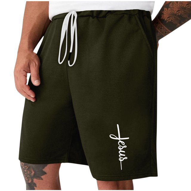 Diufon Men's Athletic Shorts Drawstring Waisted Outdoor Sport Shorts Spring Summer Hiking Shorts with Pockets