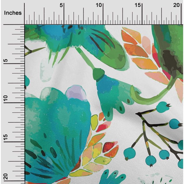 oneOone Velvet White Fabric Florals Sewing Craft Projects Fabric Prints By Yard 58 Inch Wide-YSC