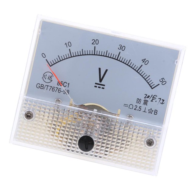 koolsoo 85C1 DC Rectangle Ampèremètre Testeur de Courant Voltmètre Analogique 0-50 V 0-50 V