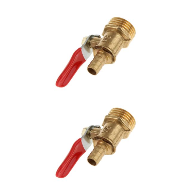 mmirethe Various Type Ball Valve Threaded Brass Ball Valve 4 interface 20mm 8mm Red 2Set
