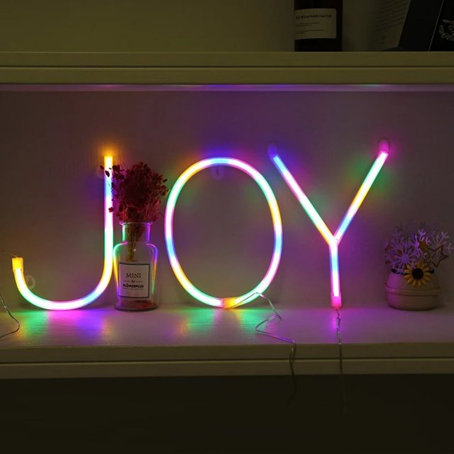 LED Four-color English Alphabet Neon Lights Birthday Party Christmas Decoration