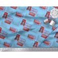 thumbnail image 3 of Soimoi Blue Velvet Fabric London Theme Architectural Print Sewing Fabric Yard 58 Inch Wide, 3 of 3