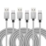 Uxcell USB Câble de chargeur de type C, de typeC à USB Un câble de transfert de données de charge tressé en argent 3.28 ft 3