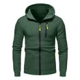 thumbnail image 2 of MesaSe Mens Hooded Sweater Coat With Solid Color Zipper Pocket In Autumn And Winter, 2 of 5