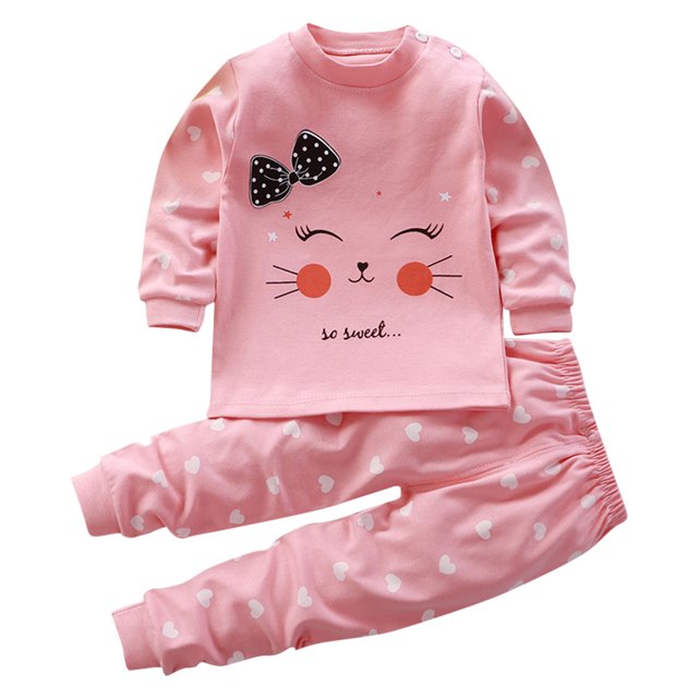 Pisexur Tenue d'Automne pour Bébé Fille Garçon, Ensemble 2 Pcs, Ensembles de Pyjamas pour Tout-Petit Bébé, Chandails à Col Rond à Manches Longues et Pantalons, Mode Décontractée, Ensemble de Vêtements de Nuit en Coton pour Garçons, 3 Mois à 6 Ans