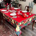 thumbnail image 1 of DIVA EN CAMINO DEC Rectangle Red Tablecloth Christmas 60x102 Inch - Waterproof Holiday Decor New Year''s Eve Rectangular Table Cloth - Washable Fabric Xmas Table Cover for Party, Kitchen, Dining Room, 1 of 5