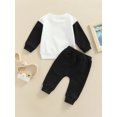 thumbnail image 4 of Faithtur Toddler Boy 2Pcs Fall Outfits, Long Sleeve Letter Print Pullover Tops + Pants Set, 4 of 9