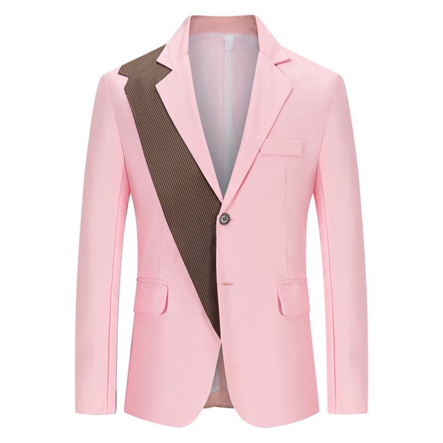 Mode Homme Angleterre Couleur Unie Haute Qualité Costume Décontracté à Simple Boutonnage