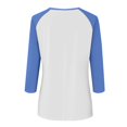 thumbnail image 5 of ManxiVoo Relaxed Fit Womens Top V Neck 3 4 Sleeve Button Front Shirt with Raglan Sleeves for Summer L Size Sky Blue, 5 of 5