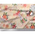 thumbnail image 3 of Soimoi Poly Georgette Fabric Leaves & Rose Flower Decor Fabric Printed Yard 52 Inch Wide, 3 of 3