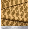 thumbnail image 2 of Soimoi Orange Velvet Fabric Brown Paisley Decor Fabric Printed Yard 58 Inch Wide, 2 of 3