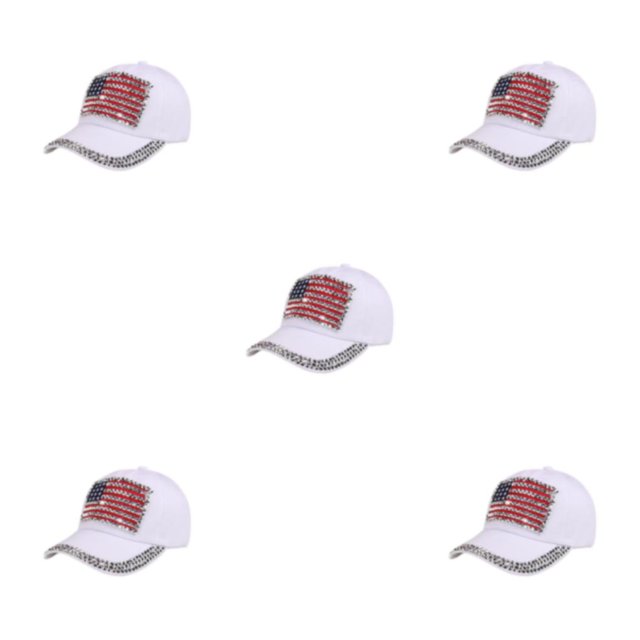Decodeary Fashionable Baseball Cap Adjustable And Sun Defended Multi-colors Hat White 5Set
